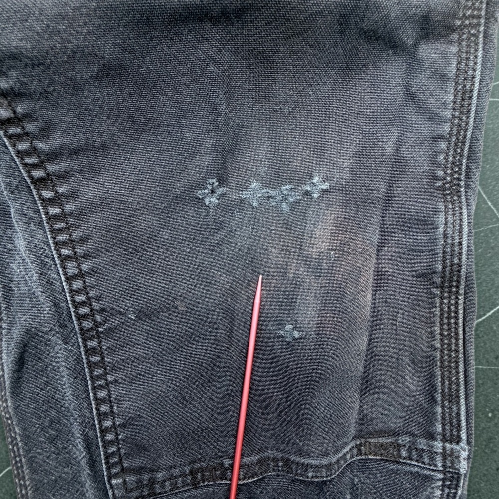 Carhartt Double Knee Carpenter Pants Mens 36 x 30 Black Faded Canvas Thrashed - Picture 14 of 15